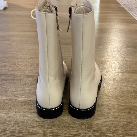 J. Crew Gwen Lug Sole Leather Lace Up Boots in Dusty Ivory Cream Off White 10.5 - Picture 6 of 10